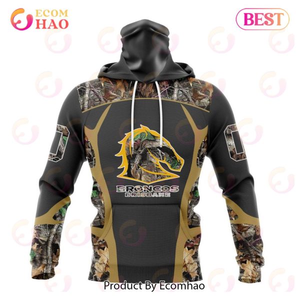 NRL Brisbane Broncos Special Camo Hunting Design 3D Hoodie