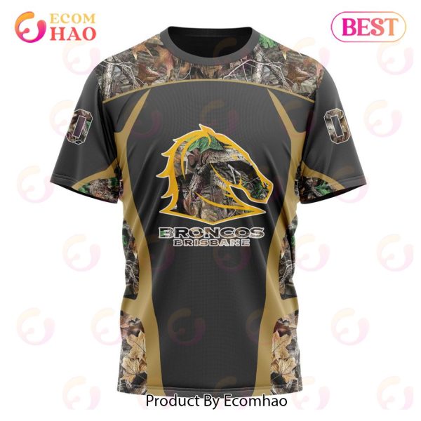 NRL Brisbane Broncos Special Camo Hunting Design 3D Hoodie