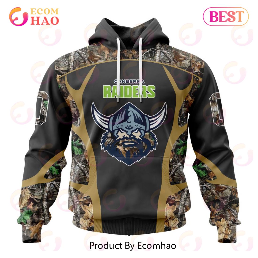 NRL Canberra Raiders Special Camo Hunting Design 3D Hoodie