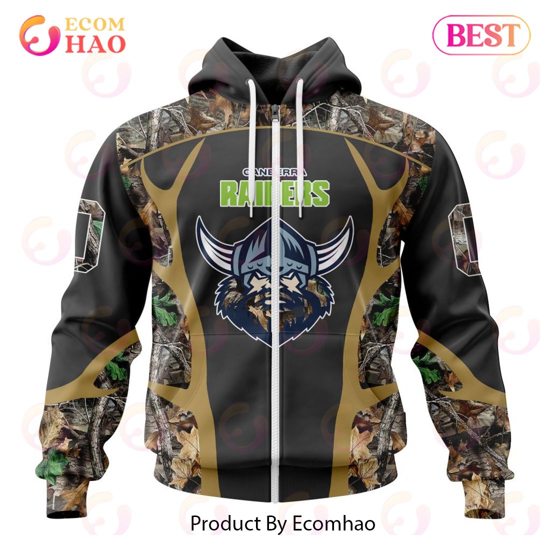 NRL Canberra Raiders Special Camo Hunting Design 3D Hoodie