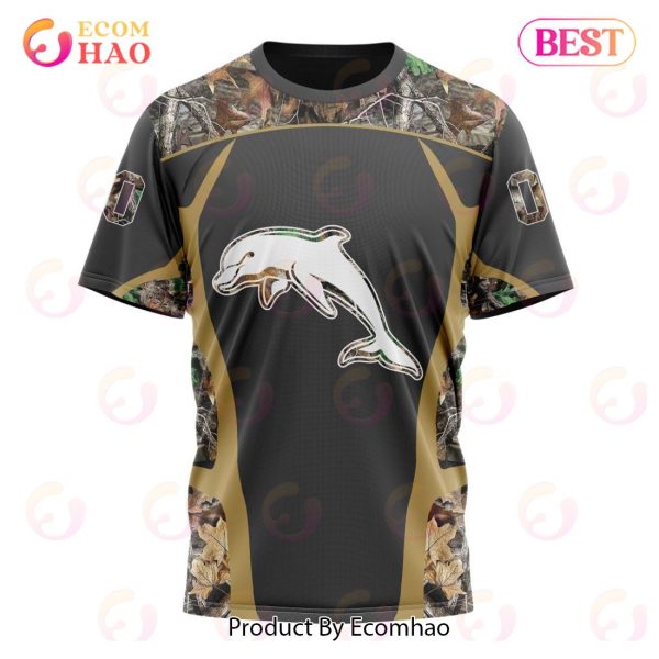 NRL Dolphins Special Camo Hunting Design 3D Hoodie