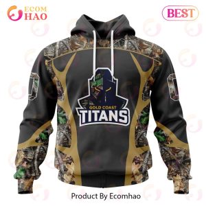 NRL Gold Coast Titans Special Camo Hunting Design 3D Hoodie