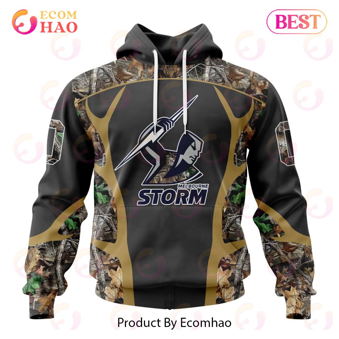 NRL Melbourne Storm Special Camo Hunting Design 3D Hoodie