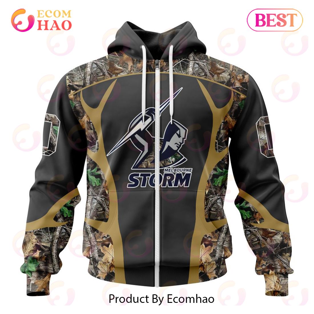 NRL Melbourne Storm Special Camo Hunting Design 3D Hoodie