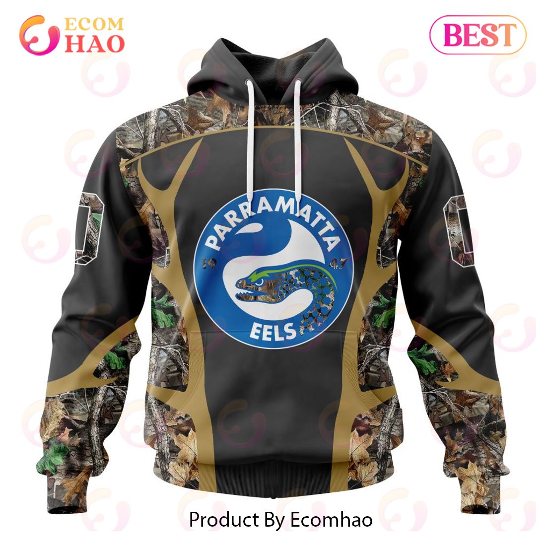 NRL Parramatta Eels Special Camo Hunting Design 3D Hoodie