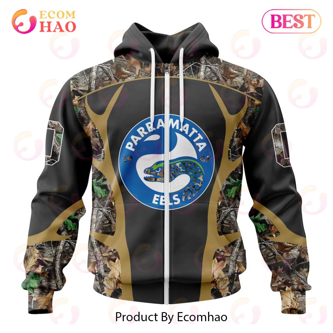 NRL Parramatta Eels Special Camo Hunting Design 3D Hoodie