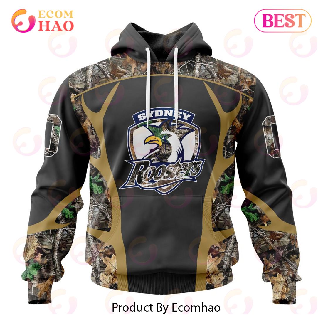 NRL Sydney Roosters Special Camo Hunting Design 3D Hoodie