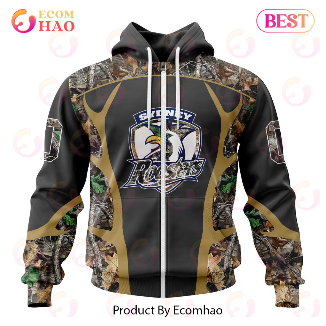 NRL Sydney Roosters Special Camo Hunting Design 3D Hoodie