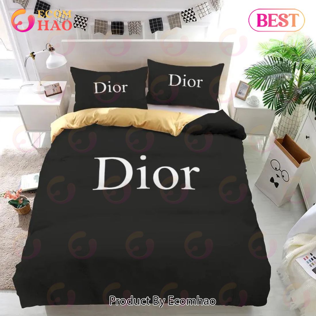 Christian Dior Luxury Brand High-End Bedding Sets Bedroom Decor Thanksgiving Decorations For Home Best Luxury Bed Sets