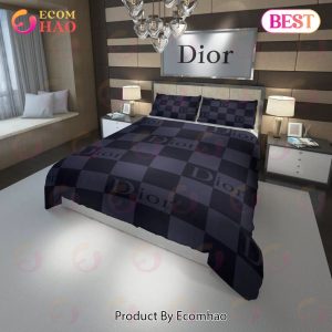 Christian Dior Black Fashion Luxury Brand Premium Bedding Set Bedroom Decor Thanksgiving Decorations For Home 01 Best Luxury Bed Sets Gift