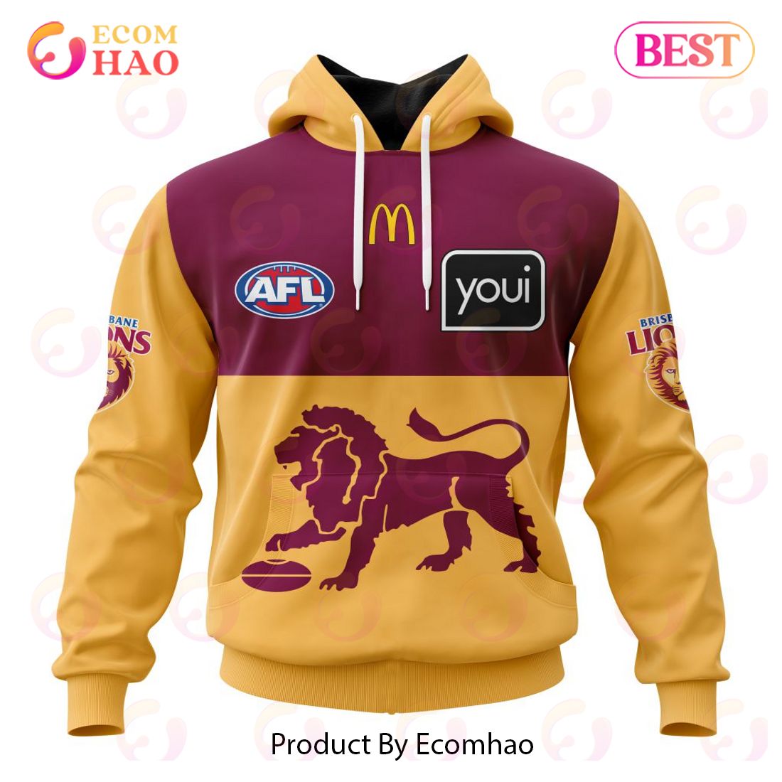 AFL Brisbane Lions Clash Kits 2023 3D Hoodie