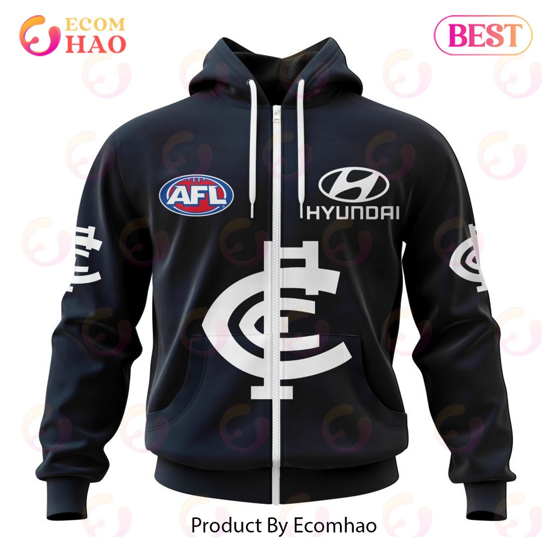 AFL Carlton Football Club Home Kits 2023 3D Hoodie