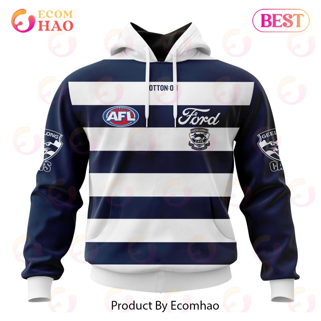 AFL Geelong Cats Home Kits 2023 3D Hoodie