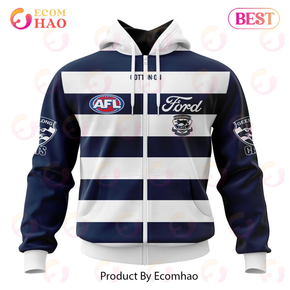 AFL Geelong Cats Home Kits 2023 3D Hoodie