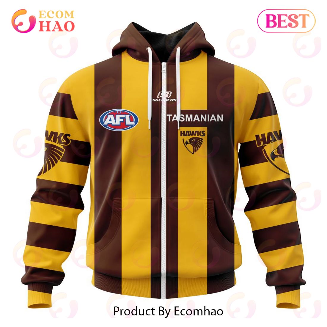 AFL Hawthorn Football Club Home Kits 2023 3D Hoodie