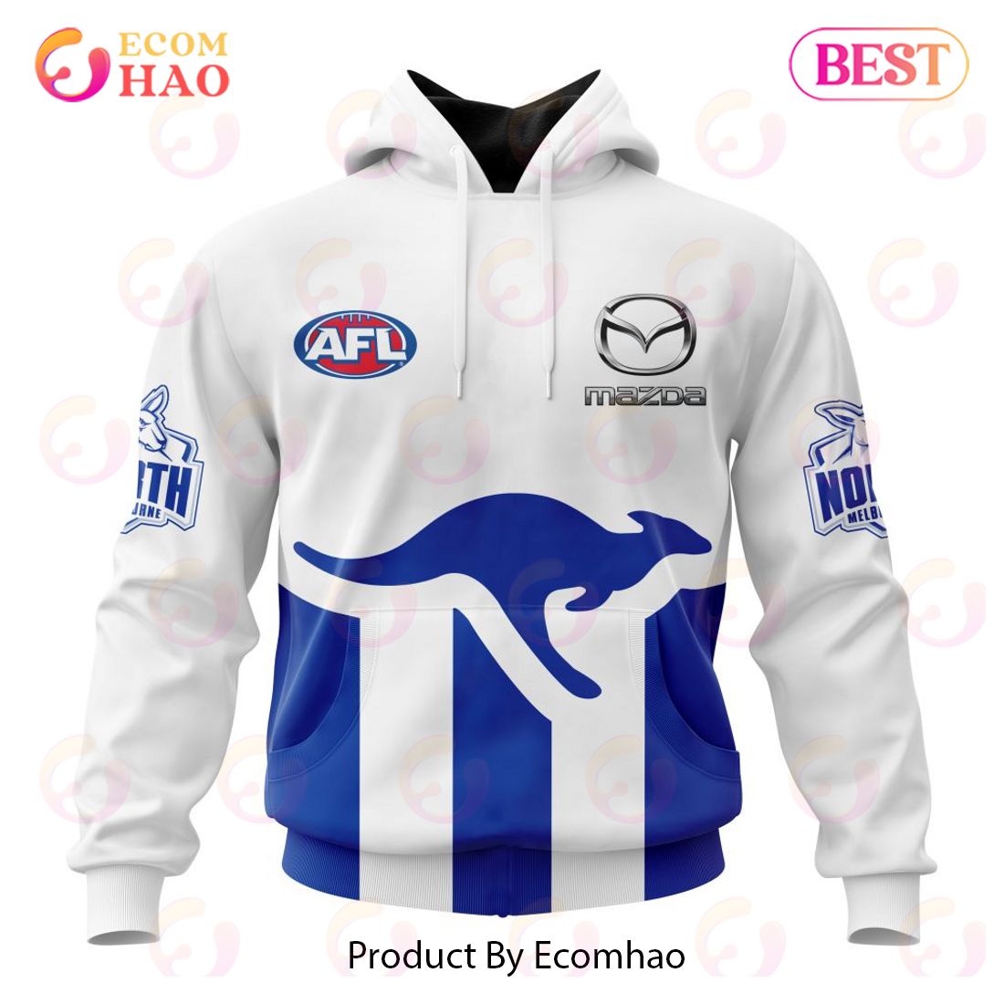 AFL North Melbourne Football Club Away Kits 2023 3D Hoodie