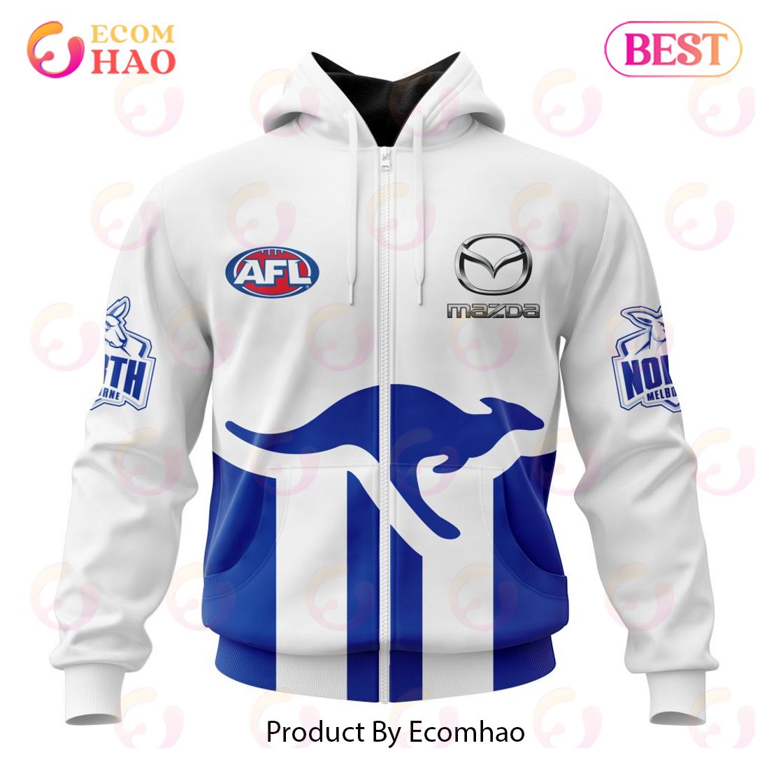 AFL North Melbourne Football Club Away Kits 2023 3D Hoodie