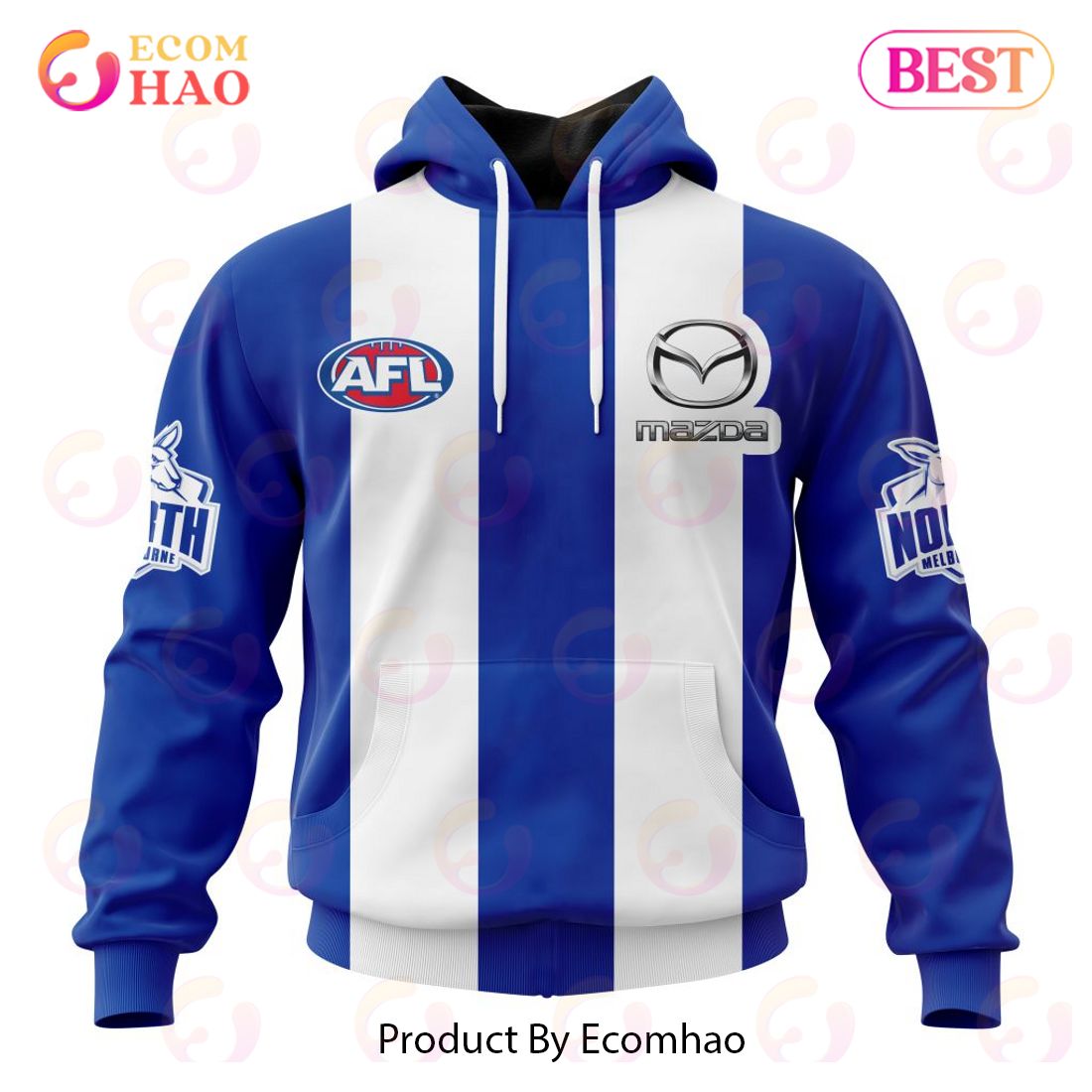 AFL North Melbourne Football Club Home Kits 2023 3D Hoodie