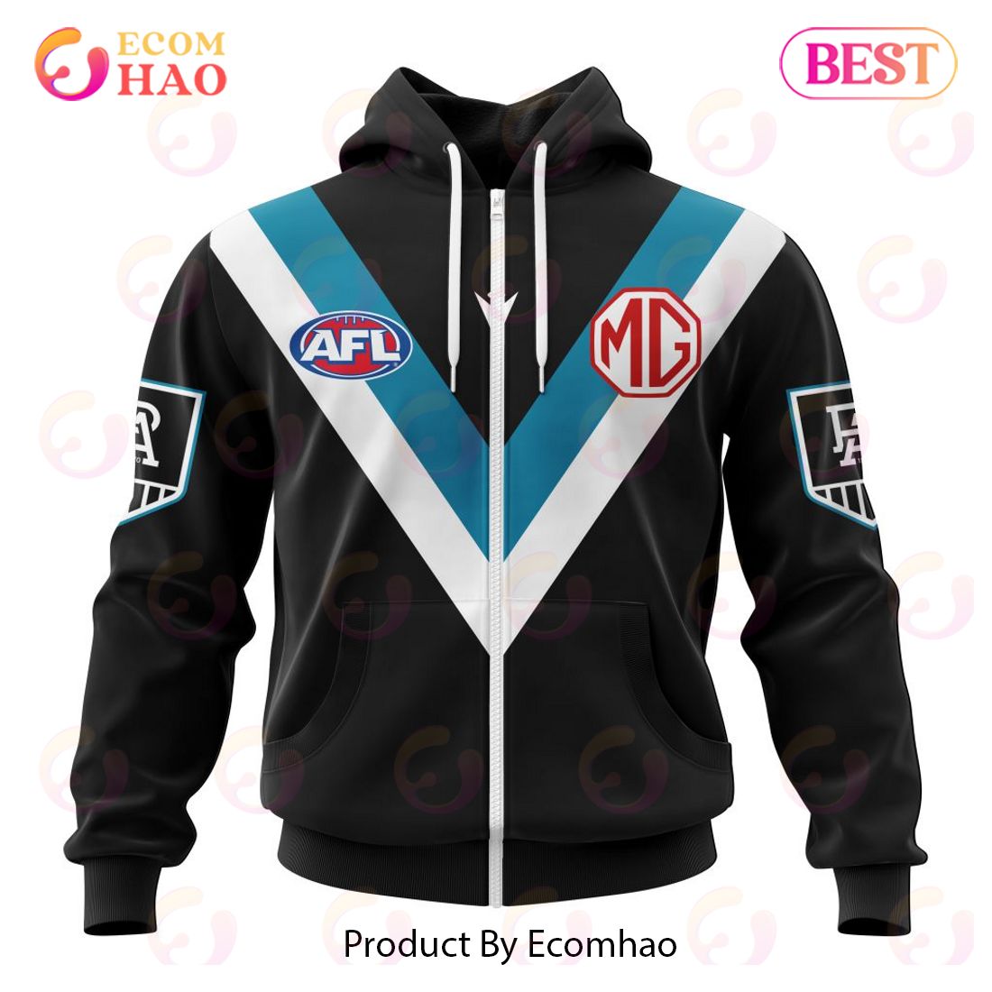 AFL Port Adelaide Football Club Home Kits 2023 3D Hoodie