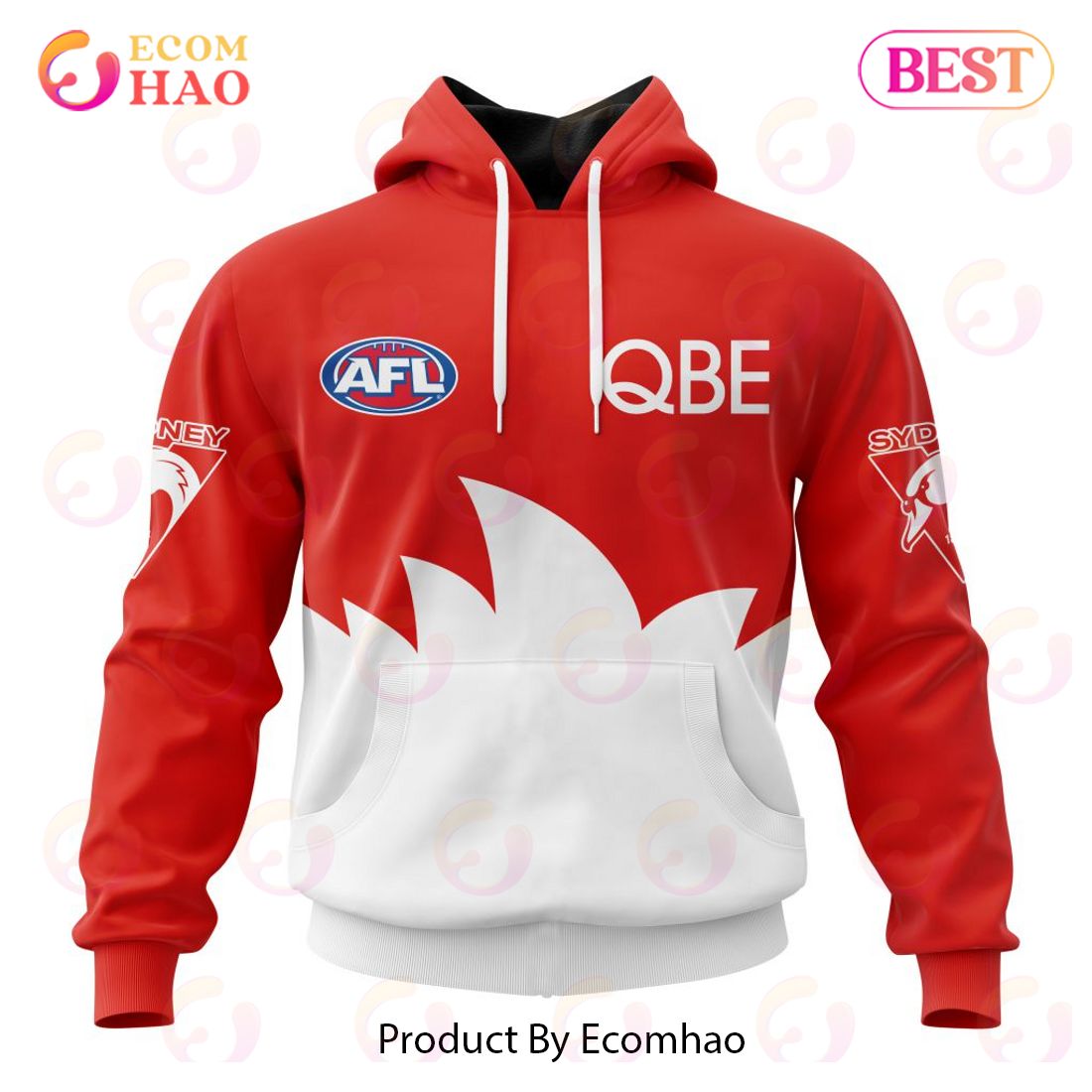 AFL Sydney Swans Home Kits 2023 3D Hoodie