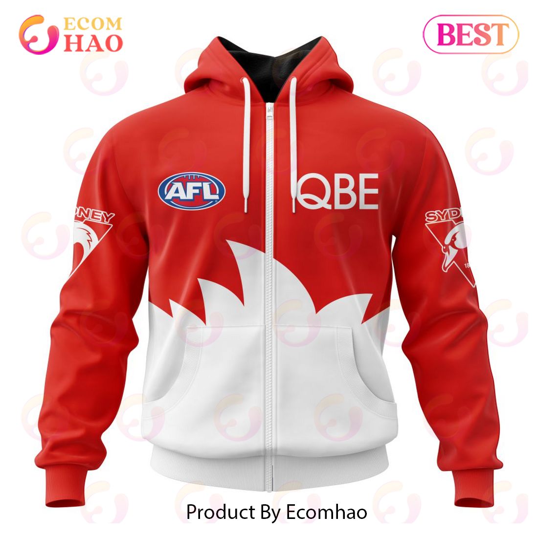 AFL Sydney Swans Home Kits 2023 3D Hoodie