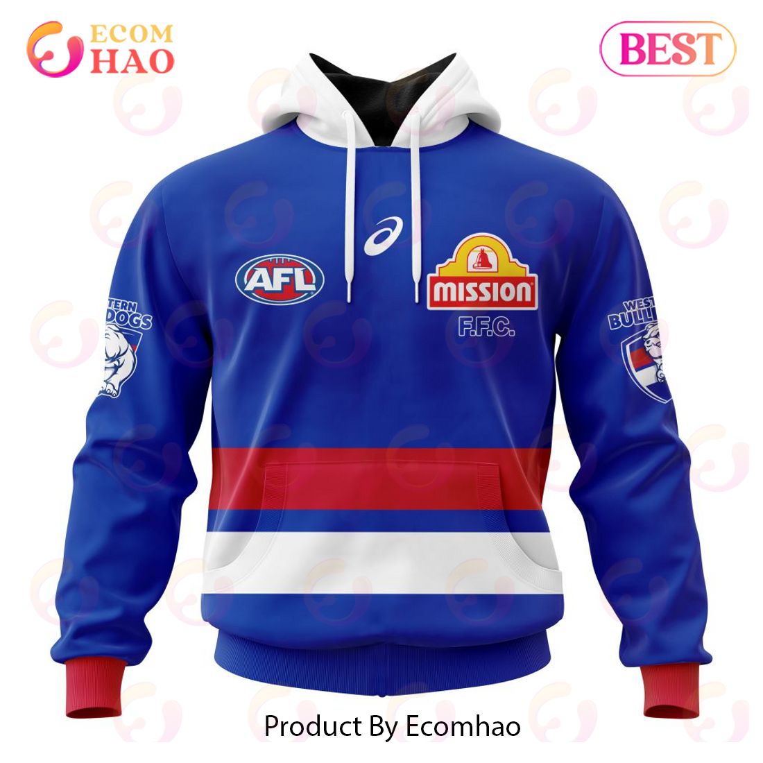 AFL Western Bulldogs Home Kits 2023 3D Hoodie