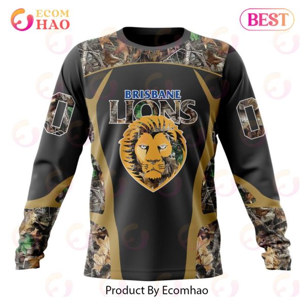 AFL Brisbane Lions Special Camo Hunting Design 3D Hoodie