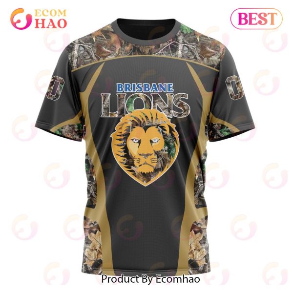 AFL Brisbane Lions Special Camo Hunting Design 3D Hoodie