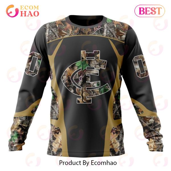 AFL Carlton Football Club Special Camo Hunting Design 3D Hoodie