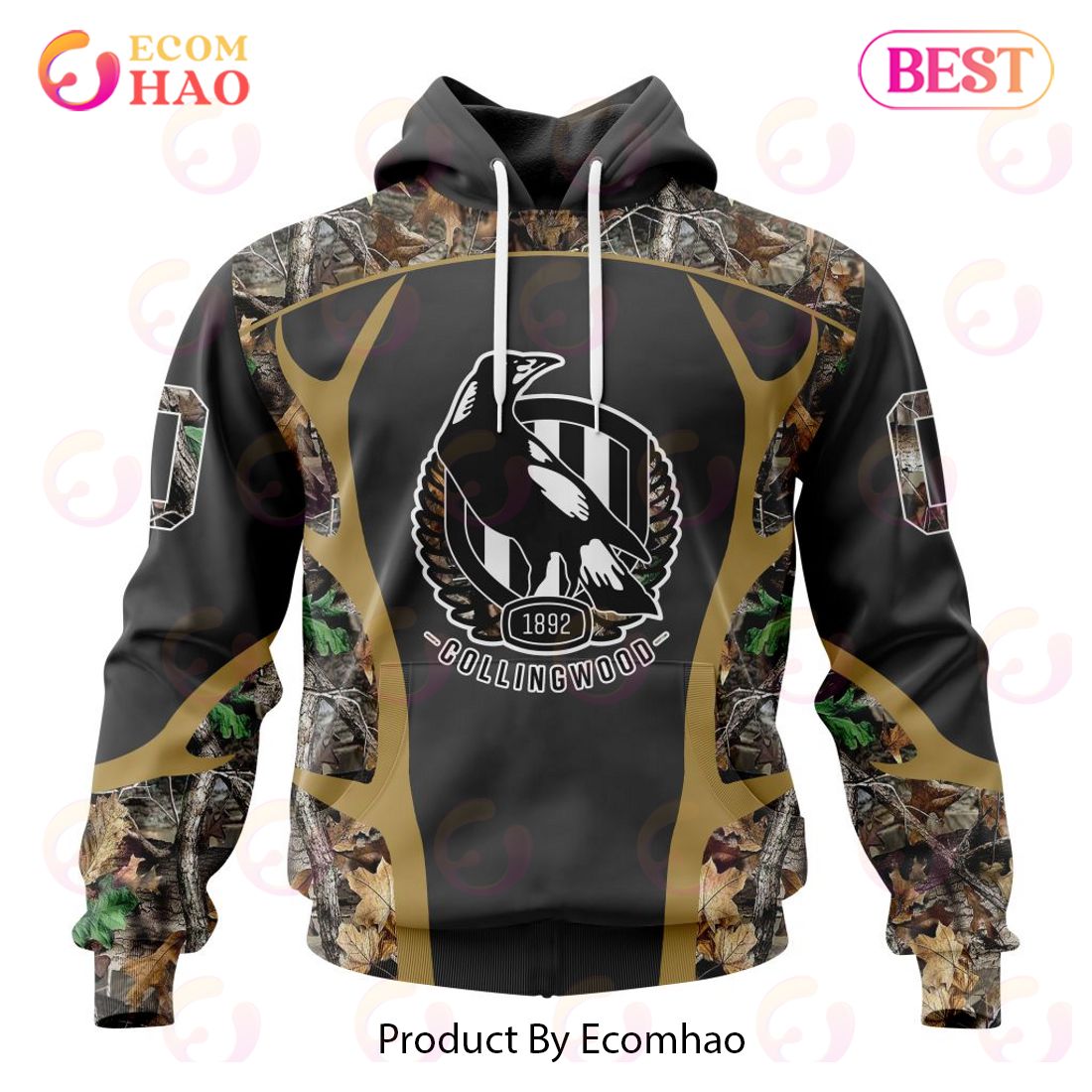 AFL Collingwood Football Club Special Camo Hunting Design 3D Hoodie