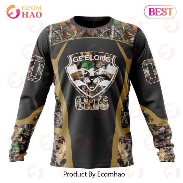 AFL Geelong Cats Special Camo Hunting Design 3D Hoodie