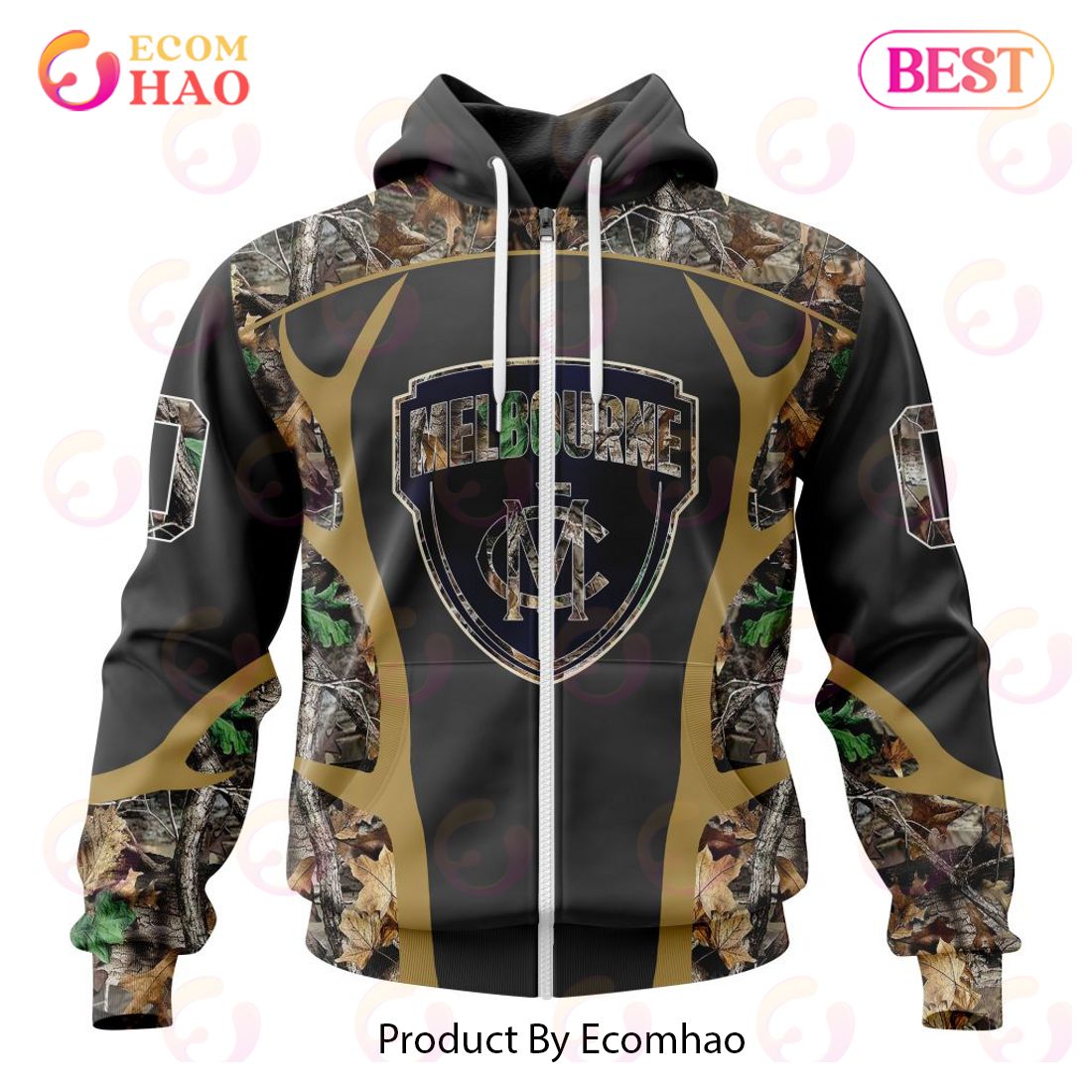 AFL Melbourne Football Club Special Camo Hunting Design 3D Hoodie