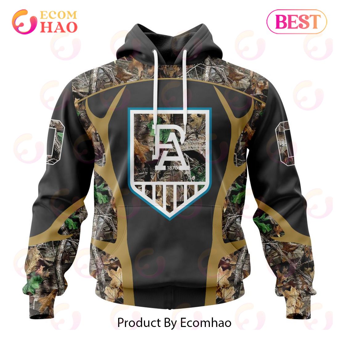 AFL Port Adelaide Football Club Special Camo Hunting Design 3D Hoodie