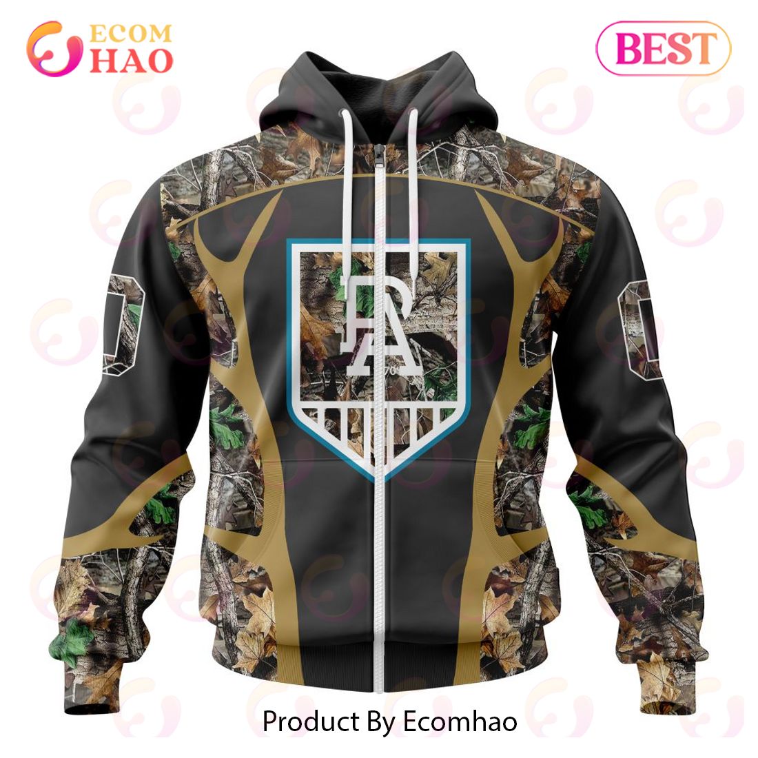 AFL Port Adelaide Football Club Special Camo Hunting Design 3D Hoodie