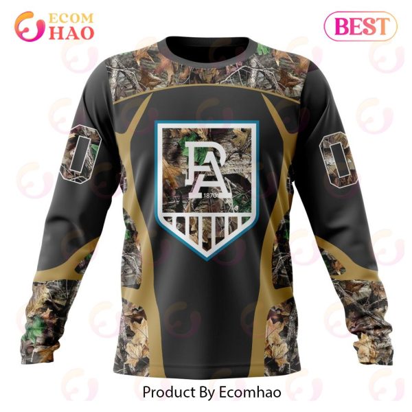 AFL Port Adelaide Football Club Special Camo Hunting Design 3D Hoodie