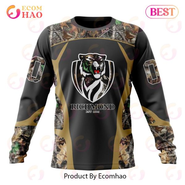 AFL Richmond Tigers Special Camo Hunting Design 3D Hoodie