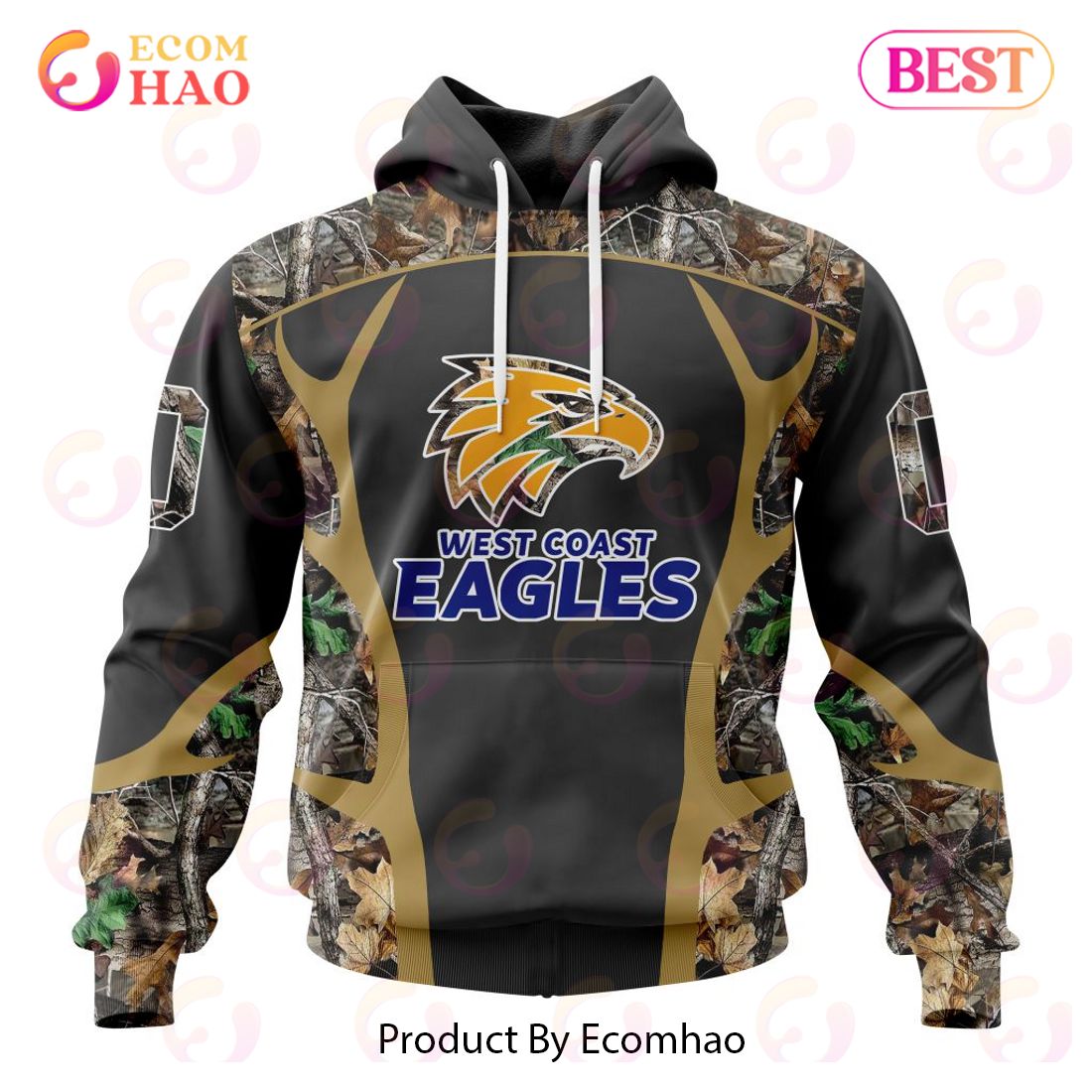 AFL North Melbourne Football Club Special Camo Hunting Design 3D Hoodie