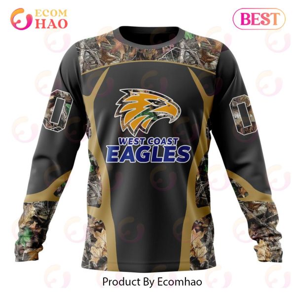 AFL West Coast Eagles Special Camo Hunting Design 3D Hoodie