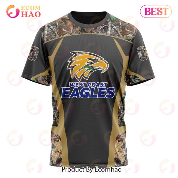 AFL West Coast Eagles Special Camo Hunting Design 3D Hoodie