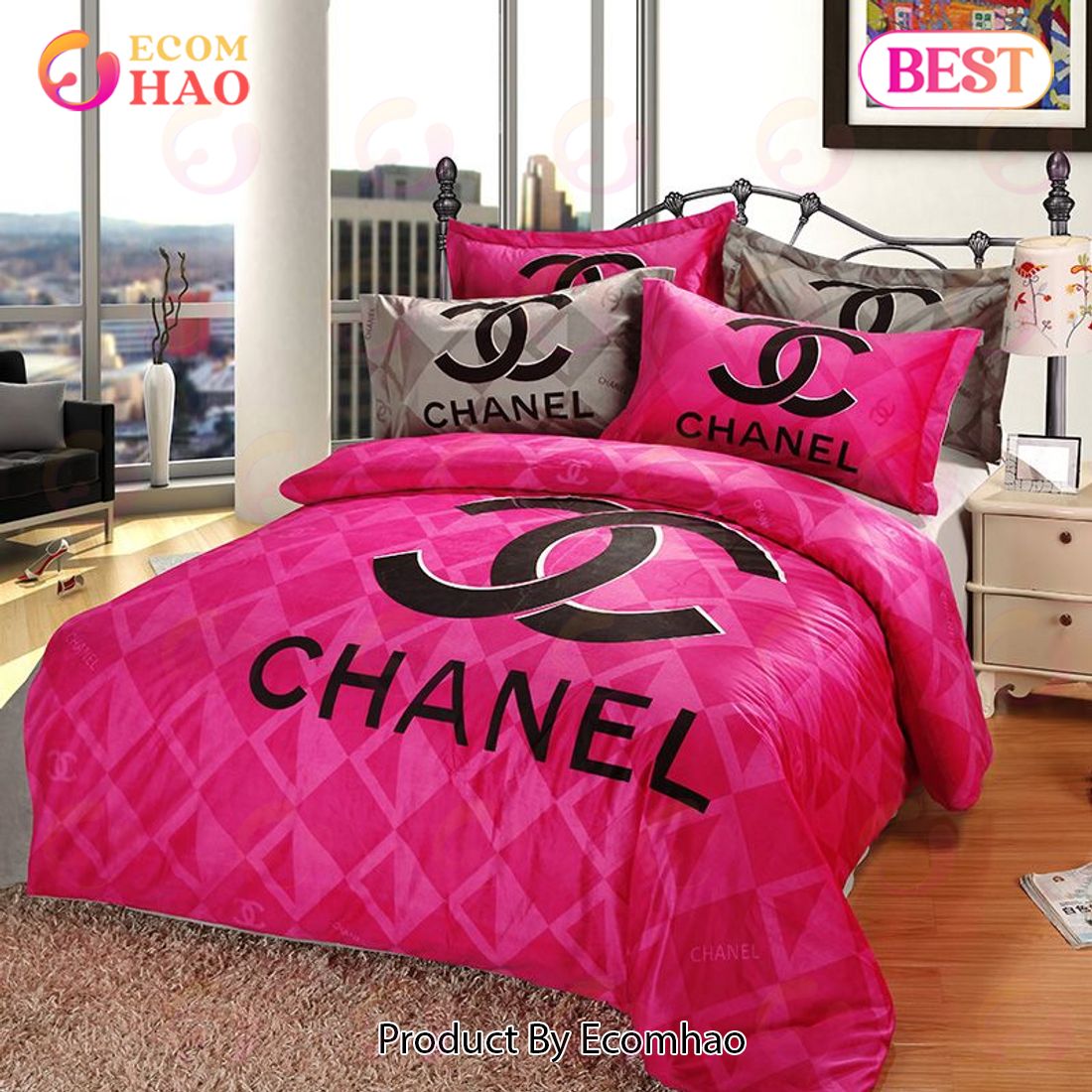 Chanel Pinky Premium Luxury Bedding Setsbed Sets Bedroom Sets Comforter  Sets Duvet Cover Bedspread - Ecomhao Store