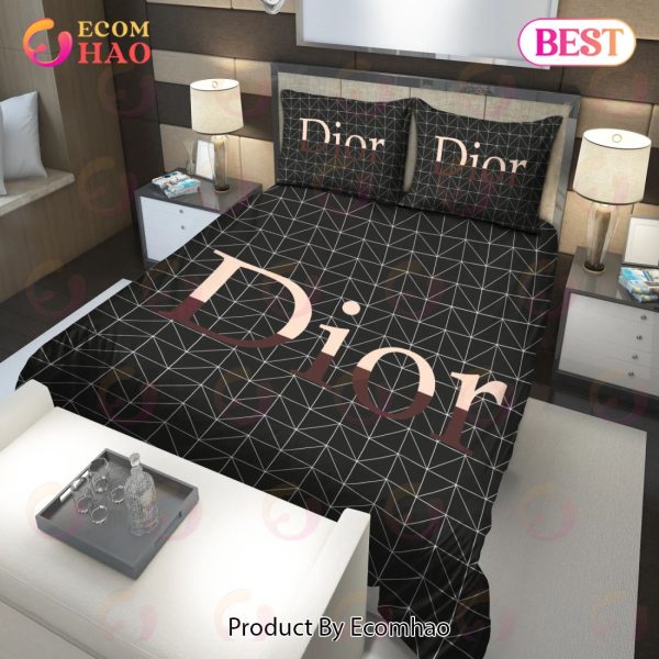 Dior Black Fashion Luxury Brand Premium Bedding Set Bedroom Decor Thanksgiving Decorations For Home 01 Best Luxury Bed Sets Gift