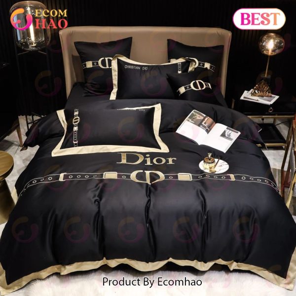 Dior Black Luxury Brand High-End Bedding Set Home Decorations Bedding Sets