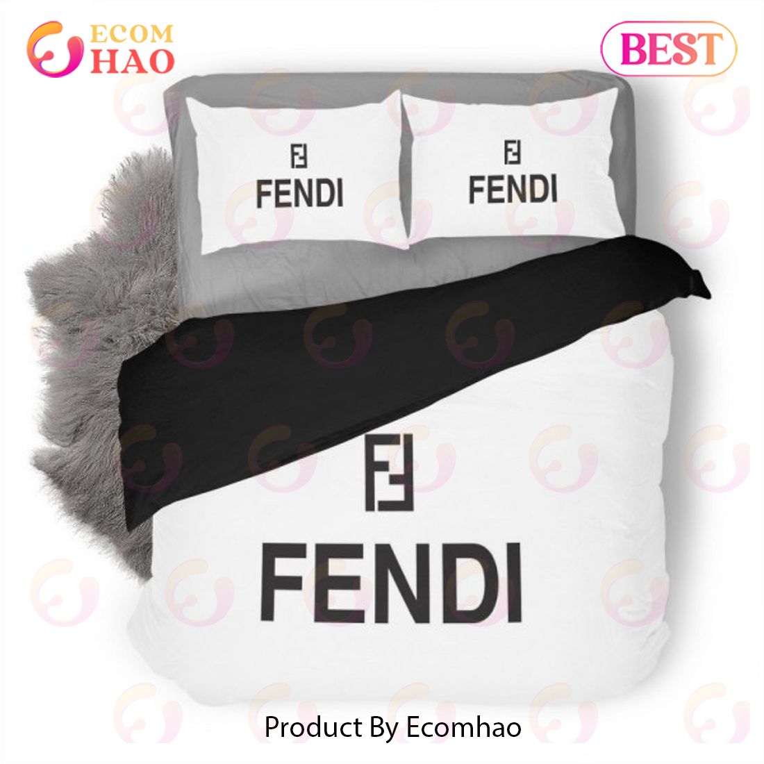 Fendi New Luxury Logo Fashion Brand Premium Bedding Setsbed Sets Bedroom Sets Comforter Sets Duvet Cover Bedspread Bedding Sets