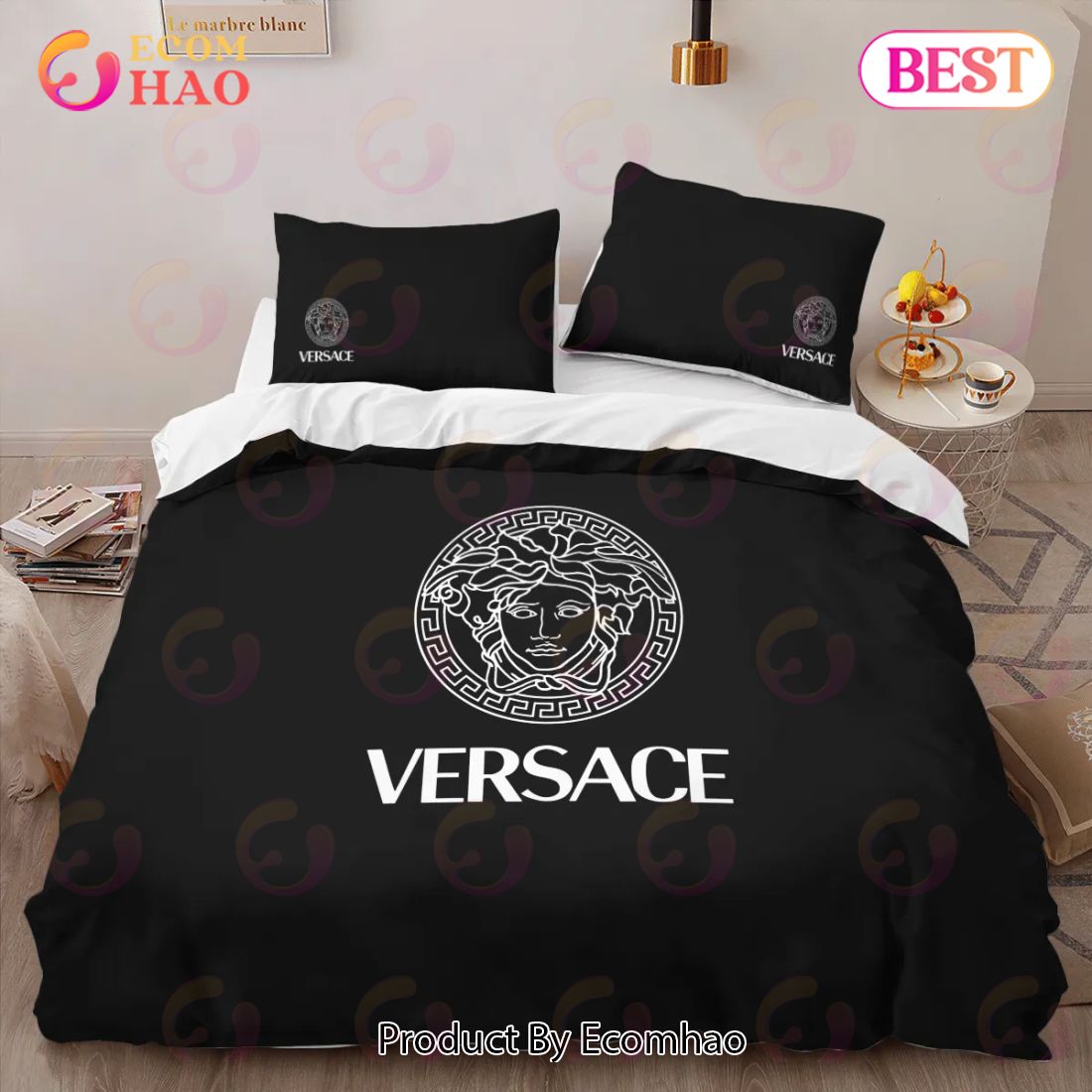 Gianni Versace Brown Luxury Brand High-End Bedding Sets Bedroom Decor Thanksgiving Decorations For Home Best Luxury Bed Sets