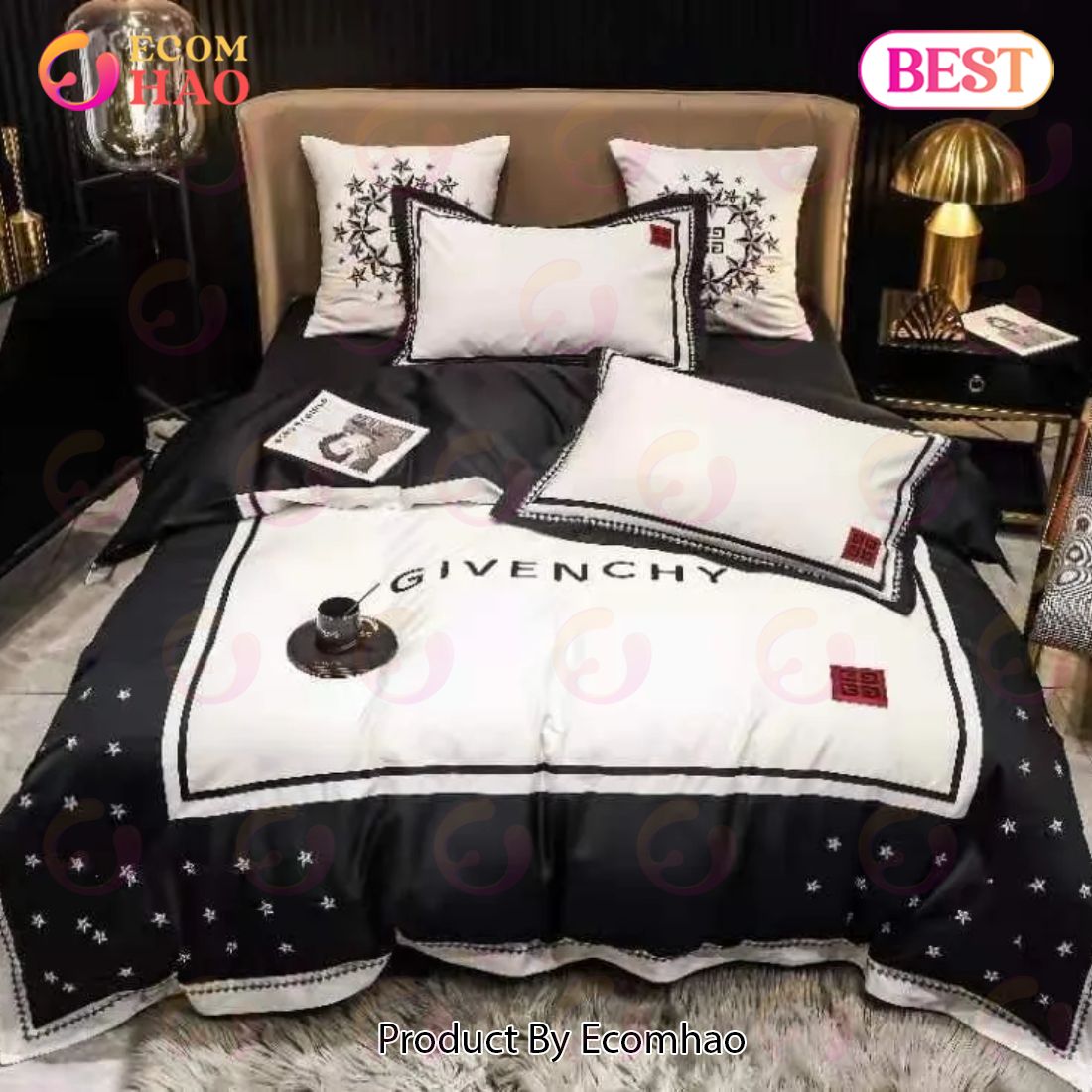Gold Medusa Versace Logo Luxury Brand High End Premium Bedding Set For Bedroom Luxury Bedspread Duvet Cover Set With Pillowcases Home Decoration