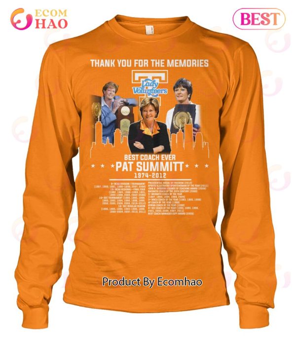 Thank You For The Memories Tennessee Lady Volunteers Best Coach Ever Pat Summitt 1974 – 2012 T-Shirt