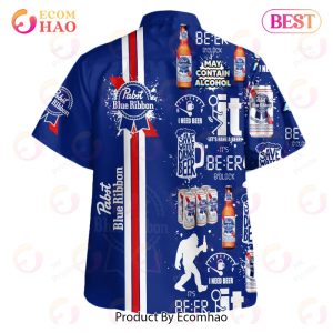 Pabst Blue Ribbon Hawaiian Shirt And Shorts