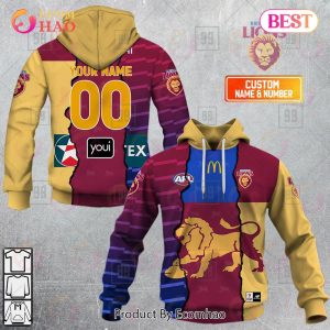 Personalized 2023 AFL Mix Guernseys Brisbane Lions 3D Hoodie