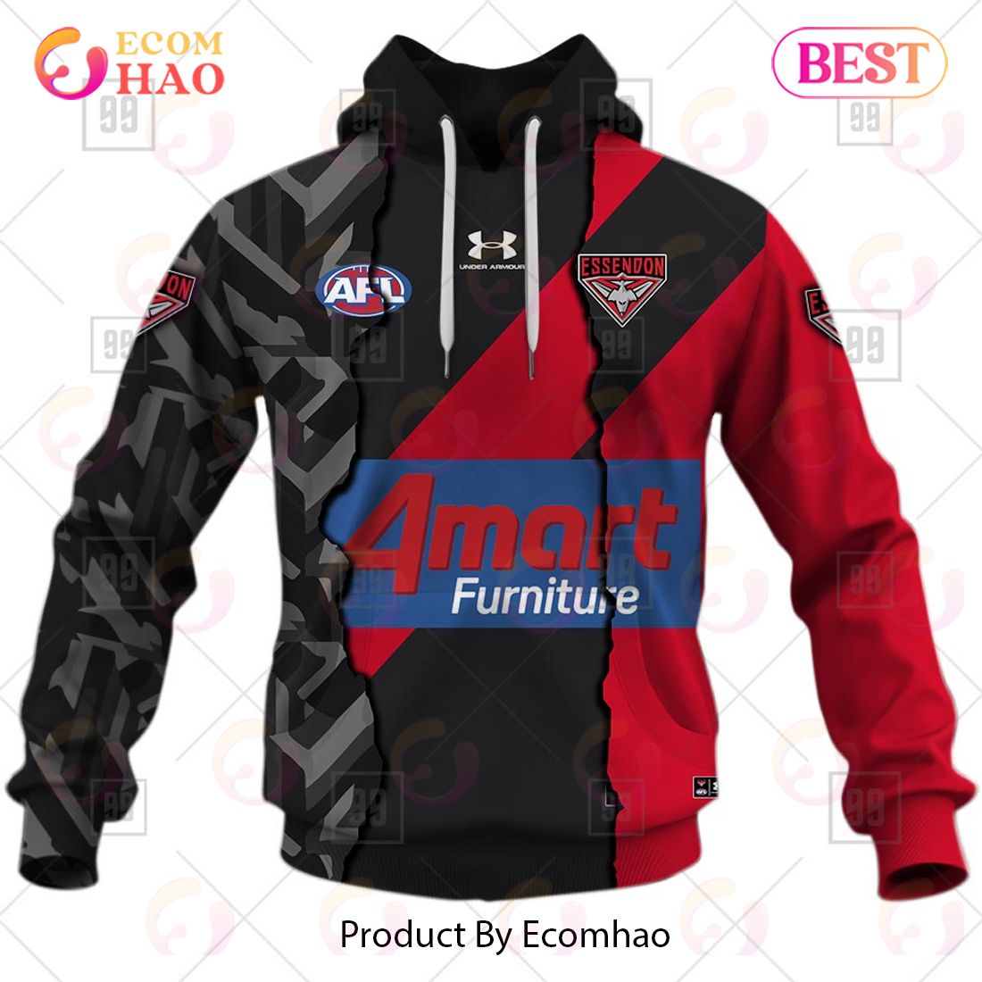 Personalized 2023 AFL Mix Guernseys Essendon Bombers 3D Hoodie