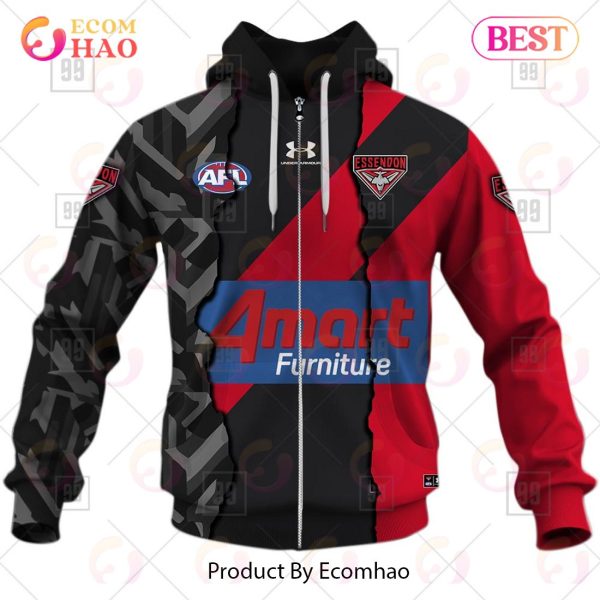 Personalized 2023 AFL Mix Guernseys Essendon Bombers 3D Hoodie